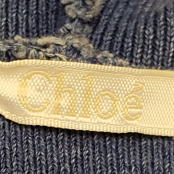 SOLD.CHLOE NWOT Denim Poncho Hooded Sweatshirt - Picture 8 of 9
